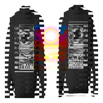 Total Solar Eclipse 2024 Texas Usa Totatily Vintage Sweatshirt - Thegiftio
