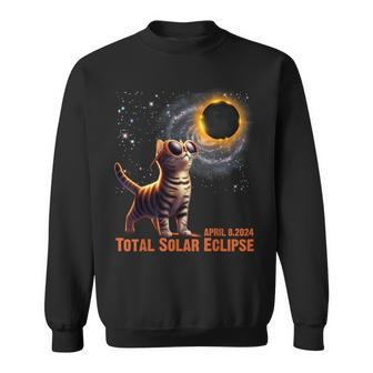Total Solar Eclipse 2024 Tour Of America 040824 Cat Lover Sweatshirt | Mazezy DE
