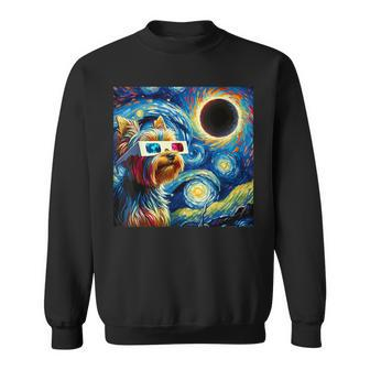 Total Solar Eclipse 2024 Van Gogh Starry Night Yorkshire Sweatshirt - Seseable