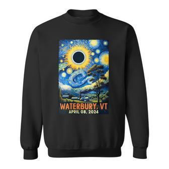 Total Solar Eclipse 2024 Waterbury Vermont Starry Night Sweatshirt - Thegiftio UK
