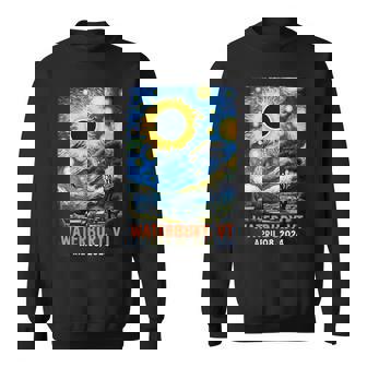 Total Solar Eclipse 2024 Waterbury Vermont Starry Night Sweatshirt - Thegiftio
