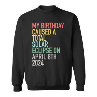 Total Solar Eclipse 4-8-2024 April 8Th Birthday Astrology Sweatshirt | Mazezy DE