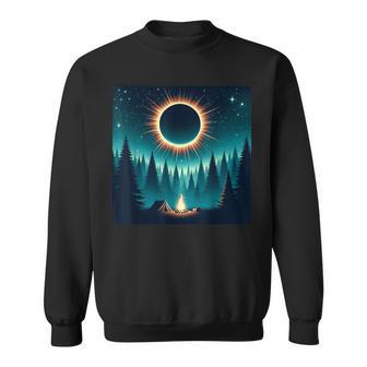 Total Solar Eclipse Apirl 08 2024 With Camping Graphic Sweatshirt - Monsterry CA