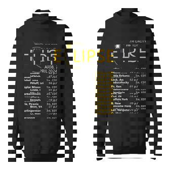 Total Solar Eclipse Apirl 08 2024 Eclipse Map Totality Path Sweatshirt | Mazezy