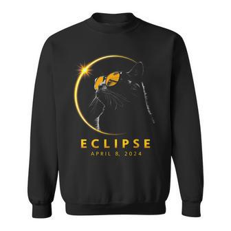 Total Solar Eclipse April 08 2024 Totality Cat Lovers Sweatshirt - Seseable