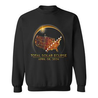 Total Solar Eclipse April 8 2024 America Map Totality Sweatshirt - Monsterry UK