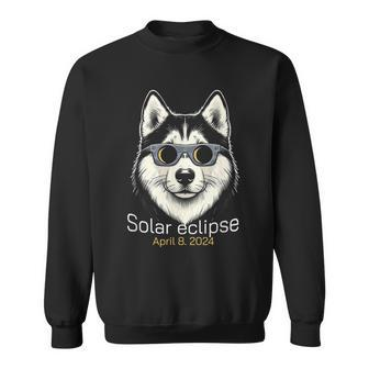 Total Solar Eclipse April 8 2024 Husky Dog Watching Eclipse Sweatshirt | Mazezy