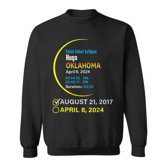 Total Solar Eclipse April 8 2024 Oklahoma Hugo Sweatshirt | Mazezy DE