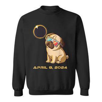 Total Solar Eclipse April 8 2024 Totality Dog Pug Sweatshirt - Monsterry