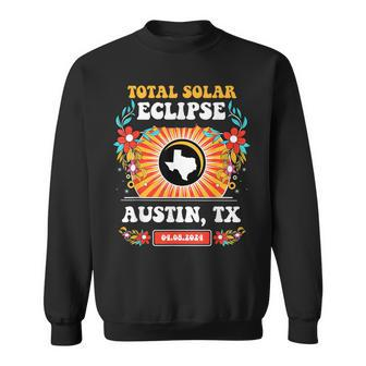 Total Solar Eclipse Austin Tx Texas 2024 Totality Hippie Sweatshirt - Seseable