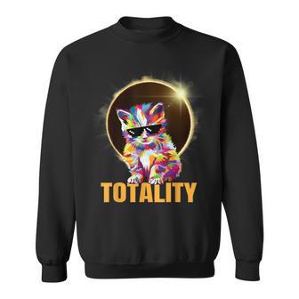 Total Solar Eclipse Cat Totality April 8 2024 Novelty Sweatshirt - Monsterry AU