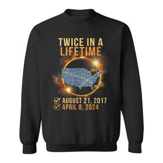 Total Solar Eclipse Clothing Twice In Lifetime April 8 2024 Sweatshirt - Monsterry DE