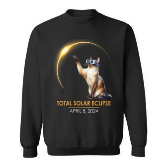 Total Solar Eclipse Glasses Siamese Cat Sweatshirt | Mazezy