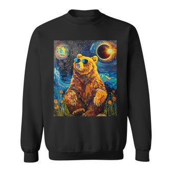 Total Solar Eclipse Grizzly Bear Sweatshirt - Seseable