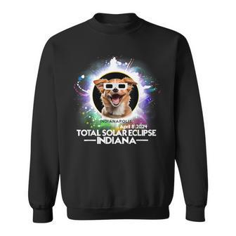 Total Solar Eclipse Indianapolis Indiana 2024 Astronomy Dog Sweatshirt - Monsterry DE