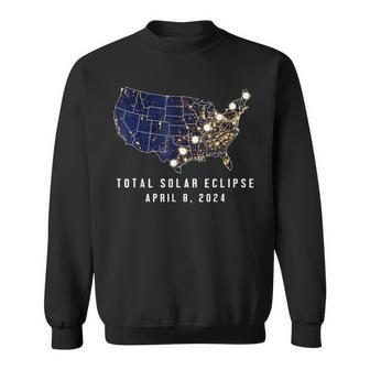 Total Solar Eclipse Map Of The Usa 4082024 Sweatshirt - Monsterry DE