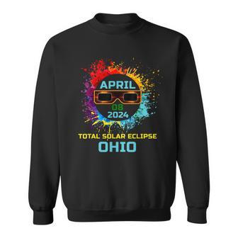 Total Solar Eclipse Ohio 2024 Colorful Eclipse 040824 Sweatshirt - Thegiftio UK