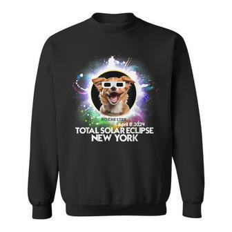 Total Solar Eclipse Rochester New York 2024 Astronomy Dog Sweatshirt - Seseable