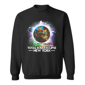 Total Solar Eclipse Rochester New York 2024 Cat Totality Sweatshirt | Mazezy