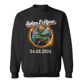 Total Solar Eclipse T-Rex April 8 2024 America Solar Eclipse Sweatshirt - Seseable