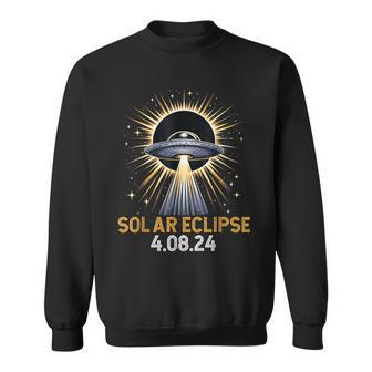 Total Solar Eclipse Ufo April 8 2024 Solar Eclipse Alien Sweatshirt - Seseable