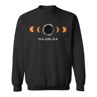 Total Sun Eclipse Solar April 8 2024 Path Of Totality Moon Sweatshirt | Mazezy