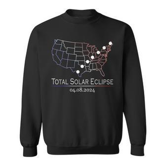 Totality America Total Solar Eclipse 04082024 Usa Map Sweatshirt - Monsterry DE