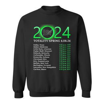 Totality Path 2024 American Total Eclipse Map On Back Sweatshirt - Monsterry UK