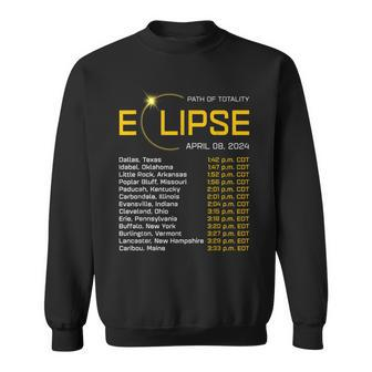 Totality Path 2024 Eclipse Map Total Eclipse Astronomy Sweatshirt | Mazezy