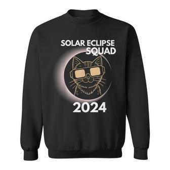 Totality Solar Eclipse 2024 Cat Moon Sun Earth April Sweatshirt | Seseable CA