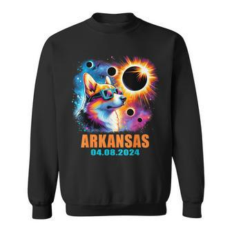Totality Total Solar Eclipse 2024 Arkansas Corgi Dog Sweatshirt | Mazezy