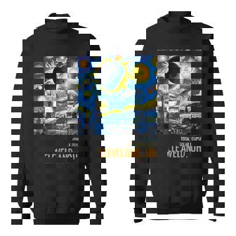 Totality Total Solar Eclipse 2024 Cleveland Oh Starry Night Sweatshirt - Thegiftio