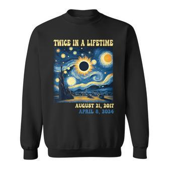 Totality Total Solar Eclipse Twice In A Lifetime Van Gogh Sweatshirt | Mazezy