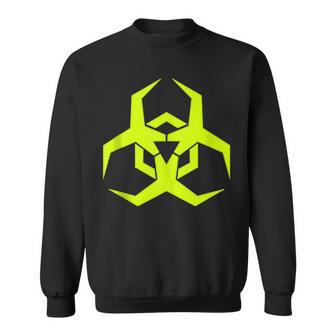 Toxic Lime Green Biohazard Symbol Sweatshirt - Monsterry