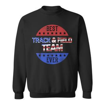 Track And Field Team Independence Day Patriotic Usa Flag Sweatshirt - Monsterry