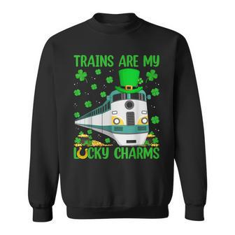 Trains Are My Lucky Charms Train St Patrick's Day Sweatshirt - Monsterry UK
