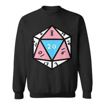 Transgender D20 Dice Trans Pride Sweatshirt - Monsterry