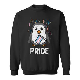 Transgender Flag Penguin Lgbt Trans Pride Stuff Animal Sweatshirt - Monsterry