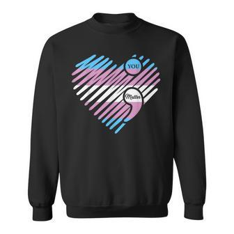 Transgender Heart Pride Flag Lgbtq Inspirational Lgbt Sweatshirt - Monsterry
