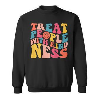Treat People With Kindness Trendy Preppy Words On Back Sweatshirt - Thegiftio UK