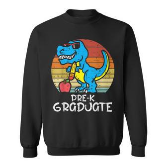 Trex Appple Pre-K Graduate Graduation Last Day Dino Boys Sweatshirt - Monsterry