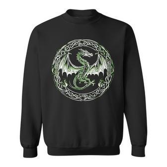 Tribal Irish Green Celtic Knot Fantasy Celtic Dragon Sweatshirt - Seseable