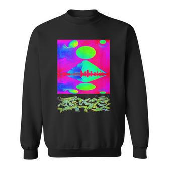 Trippy Pyramid Planets Space Crew Graffiti Themed Style Sweatshirt - Monsterry