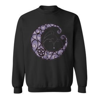 Triquetra Moon Witches Wiccan Pagan Spiritual Ladies T Sweatshirt - Monsterry