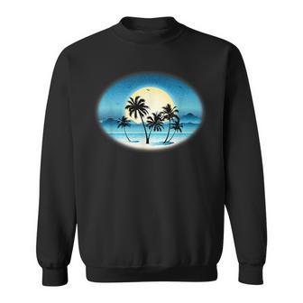Tropical Island Summer Beach Scene Surf Sweatshirt - Monsterry AU