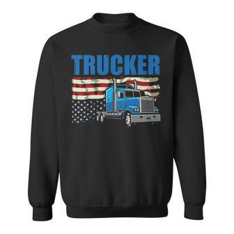 Truck Driver Trucker Flag Usa Sweatshirt | Mazezy