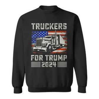 Truckers For Trump American Flag Trump 2024 Vintage Sweatshirt | Mazezy