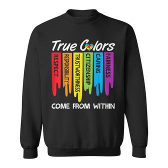True Colors Heart Puzzle Inspirational Autism Awareness Sweatshirt - Monsterry UK