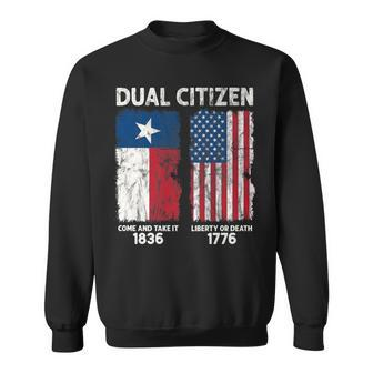 True Texan Dual Citizen Love Texas And America Vintage Sweatshirt - Monsterry
