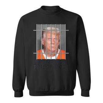 Trump Not Guilty Hot Orange Jumpsuit Parody Behind Bars Sweatshirt - Seseable